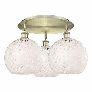 White Mouchette 3 Light 21.75 Inch Wide Flush Mount by Innovations - 516-3C-G1216-10