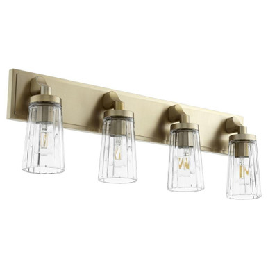 4 Light Cone Down Vanity Light 28.5 Inch Wide by Quorum - 5201-4-80