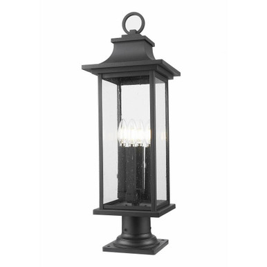 Tiberius 4 Light Outdoor Pier Mount 27.25 Inch Tall X 9 Inch Wide By Z-Lite - 5017PHBR-533PM-BK