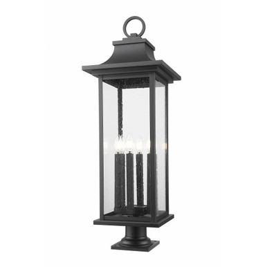 Tiberius 6Light Outdoor Pier Mount 36.75 Inch Tall X 12 Inch Wide By Z-Lite - 5017PHXLR-533PM-BK
