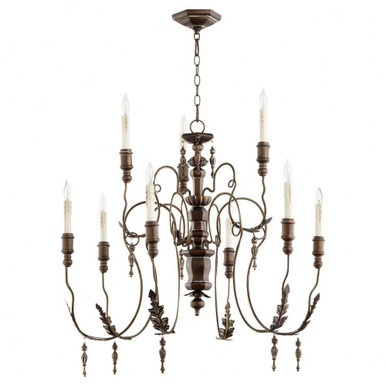 Salento 9 Light Large 2 Tier Chandelier by Quorum - 6006-9