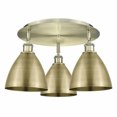 Ballston Dome 3 Light 19.25 Inch Wide Flush Mount by Innovations - 516-3C-MBD-75