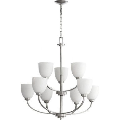 Reyes 9 Light Large 2 Tier Chandelier by Quorum 6060-9-86 - 6060-9
