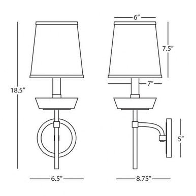 Cristallo 1 Light Wall Sconce 18.38 Inch and 6.5 Inch Wide by Robert Abbey - 629_P