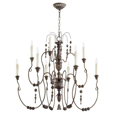 Salento 9 Light Oversized 2 Tier Chandelier by Quorum - 6206-9