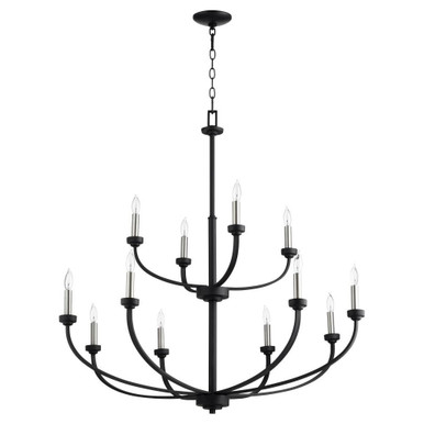 Reyes 12 Light Oversized 2 Tier Chandelier by Quorum - 6160-12-69