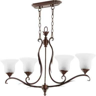 Flora 4 Light Mini Island Chandelier by Quorum 6572-4 - 6572-4