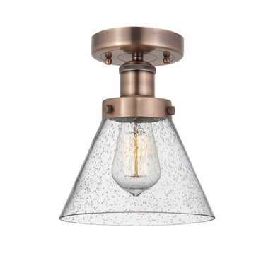 Cone 1 Light 9.75 Inch Tall Semi Flush Mount by Innovations - 616-1F-G4