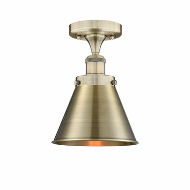 Appalachian 1 Light 8 Inch Wide Brass Semi Flush Mount by Innovations - 616-1F-M13