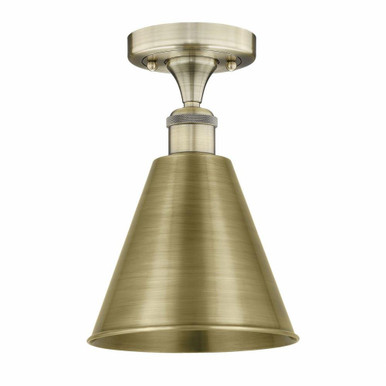 Edison Cone 1 Light 8 Inch Wide Semi Flush Mount by Innovations - 616-1F-MBC-8