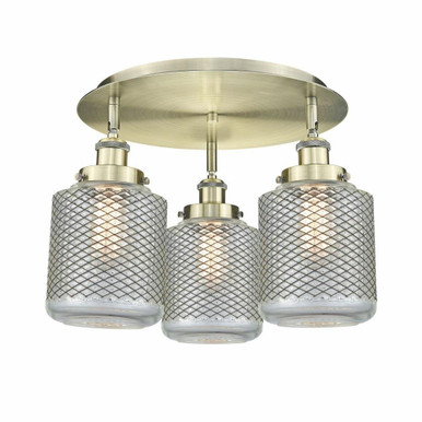 Edison 3 Light 17.75 Inch Wide Flush Mount by Innovations - 916-3C-G262