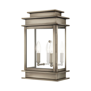 Princeton 2 Light Candle Style Outdoor Wall Lantern 15 Inch Tall by Livex - 2016