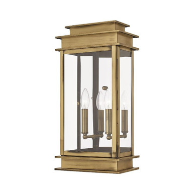 Princeton 2 Light Candle Style Outdoor Wall Lantern 19 Inch Tall by Livex - 2018