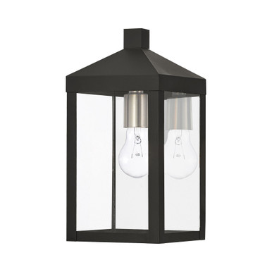 Nyack 1 Light Clear Glass Outdoor Wall Lantern 12.75 Inch Tall by Livex - 20582