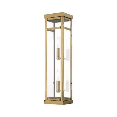 Hopewell 2 Light Candle Style Outdoor Wall Lantern 22 Inch Tall by Livex - 20706