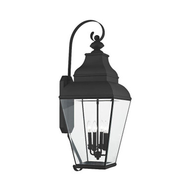 Exeter 4 Light Clear Glass Outdoor Wall Lantern by Livex - 2596