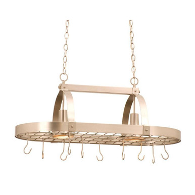 Contemporary 2 Light Oversized with Pot Rack Chandelier by Kalco - 3616SN