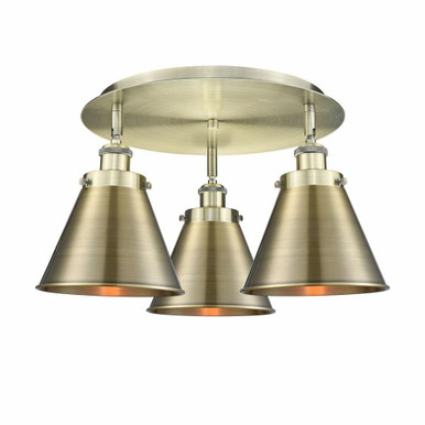 Ballston Urban 3 Light Steel 19.75 Inch Wide Flush Mount by Innovations - 916-3C-M13