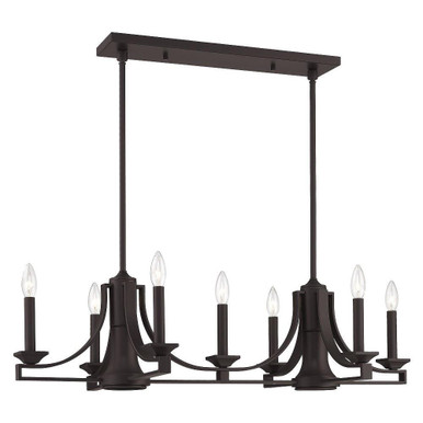 Trumbull 7 Light Small Linear Chandelier by Livex - 40057