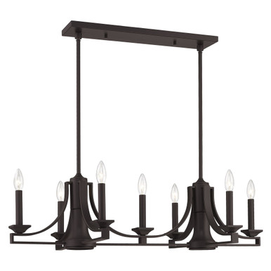 Trumbull 7 Light Small Linear Chandelier by Livex - 40057