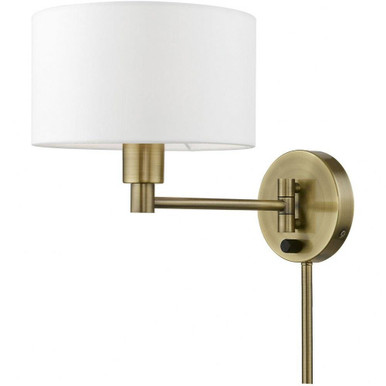 1 Light Swing Arm Round Wall Sconce 9.75 Inch Tall by Livex - 40080