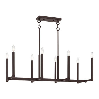 Alpine 8 Light Small Linear Chandelier by Livex - 40258