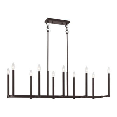 Alpine 10 Light Small Linear Chandelier by Livex - 40259