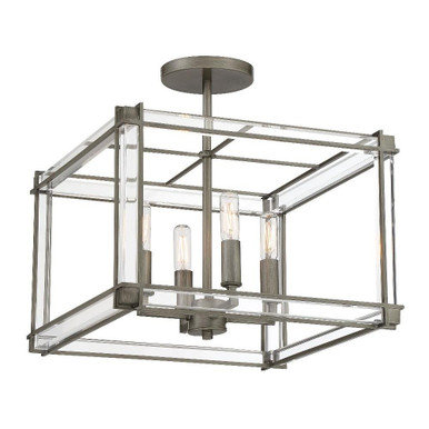 Langen Square 4 Light 15 Inch Wide Semi Flush Mount by Minka Lavery - 3859-756