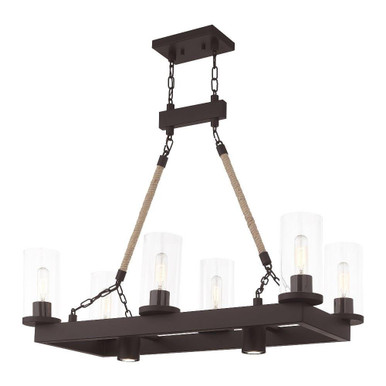 Metuchen 6 Light Small Linear Chandelier by Livex - 41066