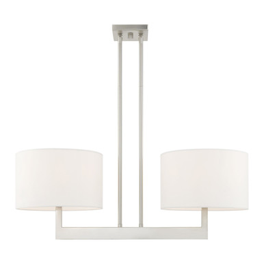 Hayworth 2 Light Linear Chandelier with Fabric Shades by Livex - 42403