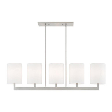 Hayworth 5 Light Linear Chandelier with Fabric Shades by Livex - 42406