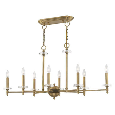 Bennington 8 Light Small Linear Chandelier by Livex - 42708