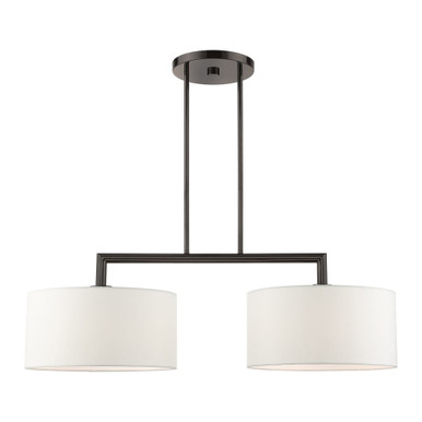 Meridian 2 Light Large Linear Chandelier 18 Inch and 14 Inch Wide by Livex - 45492
