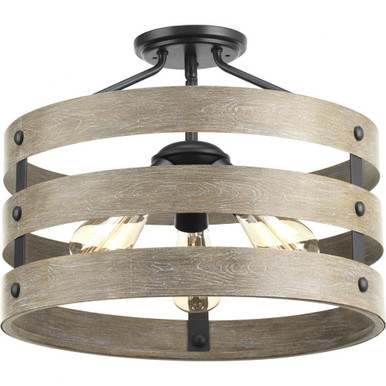Gulliver 3 Light 17 Inch Wide Semi Flush Mount by Progress - P350049