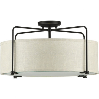 Kempsey 3 Light 21.75 Inch Wide Semi Flush Mount by Progress - P350110