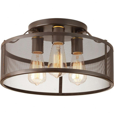 Swing 3 Light 15 Inch Wide Semi Flush Mount by Progress - P3452-20