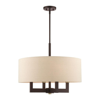 Cresthaven 4 Light Medium Drum Shaped Chandelier by Livex - 46166-07