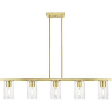 Clarion 5 Light Transitional Linear Chandelier by Livex - 49275