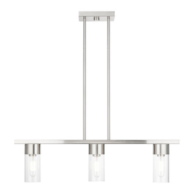 Carson 3 Light Contemporary Linear Chandelier by Livex - 48763-91