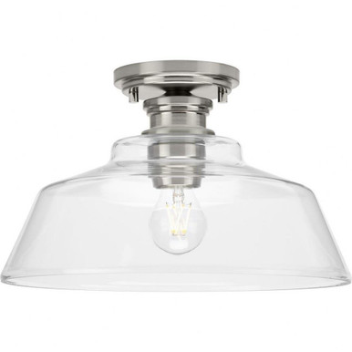 Singleton 1 Light 14 Inch Wide Semi Flush Mount by Progress - P350227