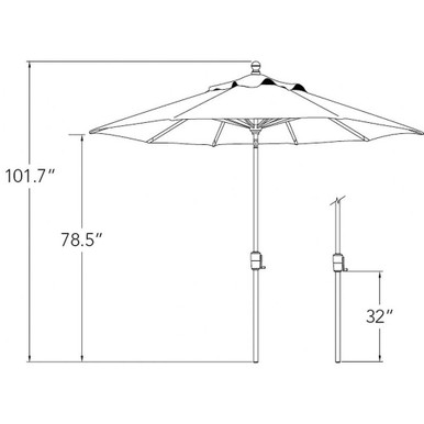 9 Foot Aluminum Crank Lift Octagon Market Umbrella by Simply Shade - SSUM92-09-09/40433
