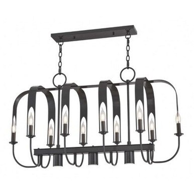Addison 10 Light Small Linear Chandelier by Livex - 51940A