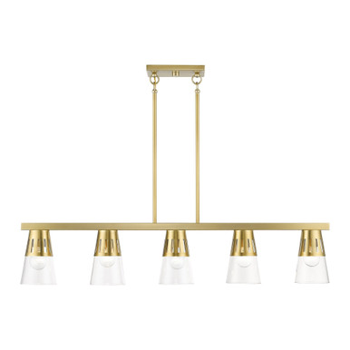 Bennington 5 Light Elegant Linear Chandelier by Livex - 56455