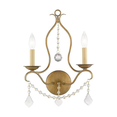 Chesterfield 2 Light Candle Style Wall Sconce by Livex - 6422