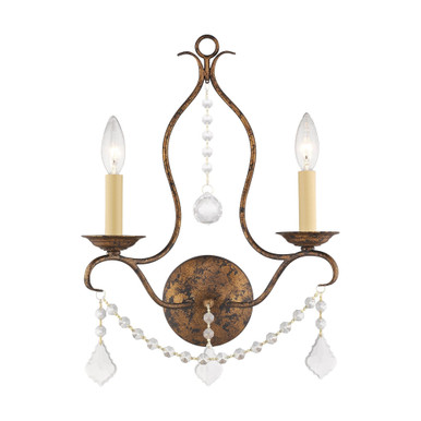 Chesterfield 2 Light Candle Style Wall Sconce by Livex - 6422