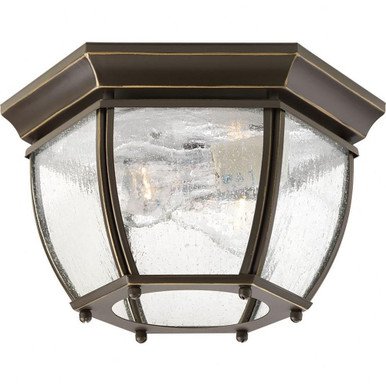 Roman Coach 2 Light 11 Inch Wide Outdoor Flush Mount by Progress - P6019