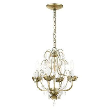Acanthus 4 Light Small Chandelier by Livex - 8193-28