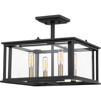 Citadel 4 Light 14 Inch Wide Semi Flush Mount by Quoizel - CDL1714EK