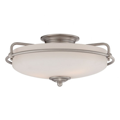 Griffin 3 Light 17 Inch Wide Steel Semi Flush Mount by Quoizel - GF1617