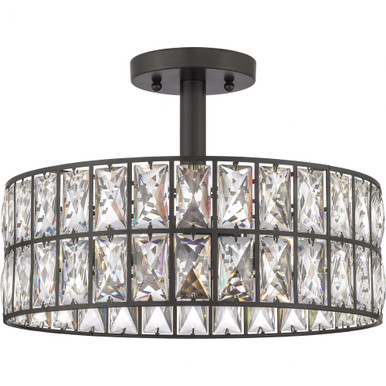 Coffman 3 Light 14 Inch Wide Semi Flush Mount by Quoizel - QF4046